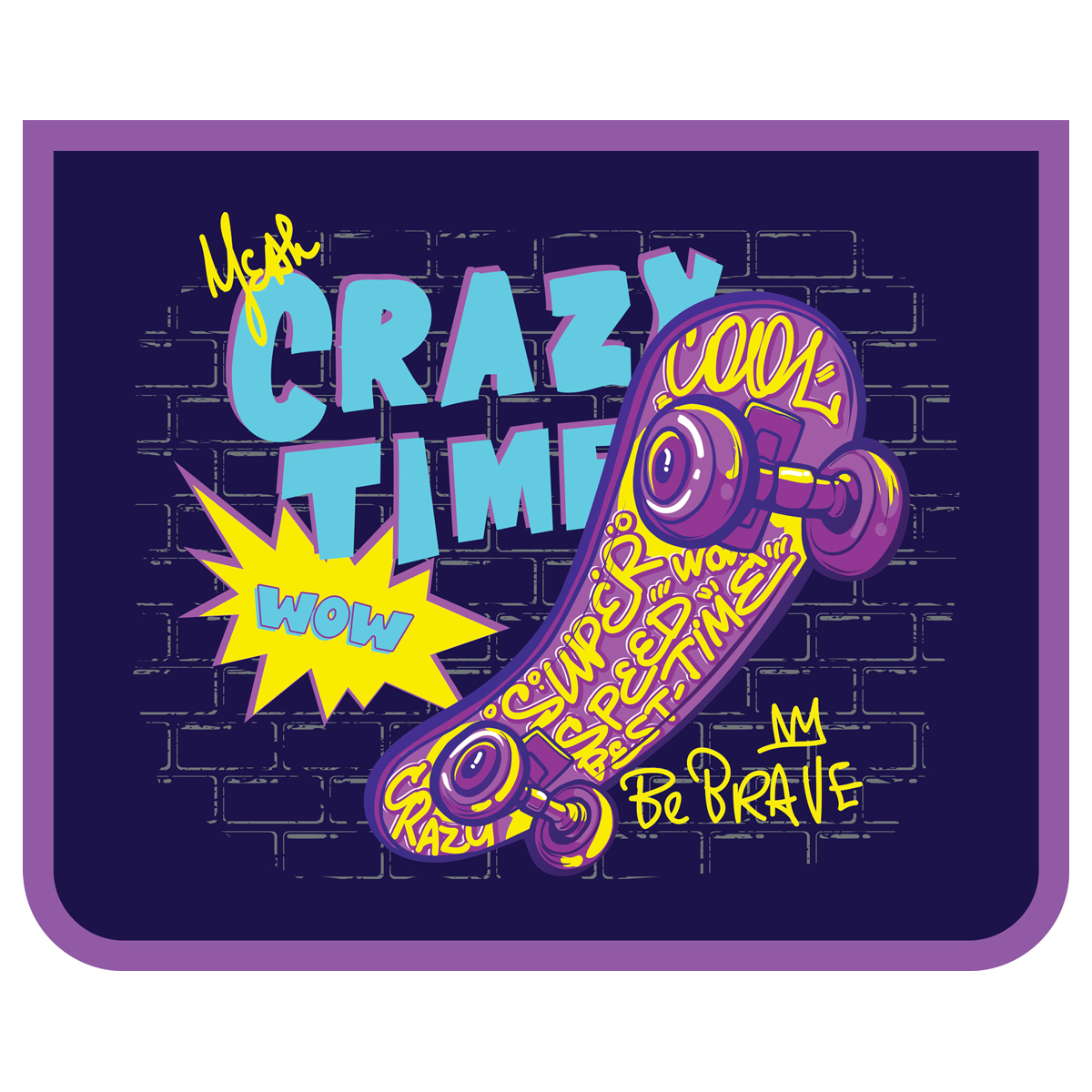 папка для тетрадей 1 отделение а5, artspace "crazy time", пластик, на молнии