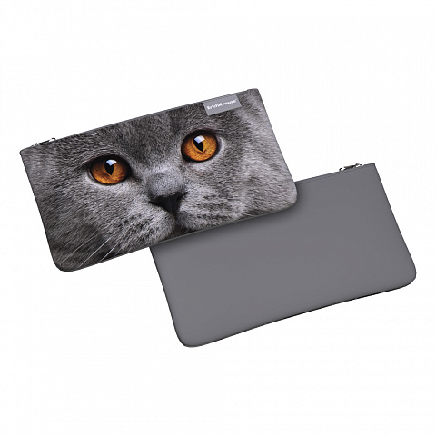 пенал конверт erichkrause light 220x120мм grey cat