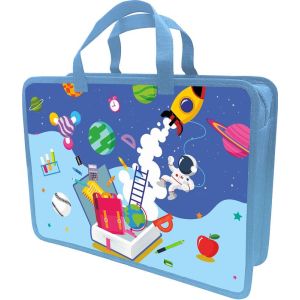 папка-портфель lamark "космос", a4, 1 отд., на молнии, с ручками, печать по пласт. с 2х ст.