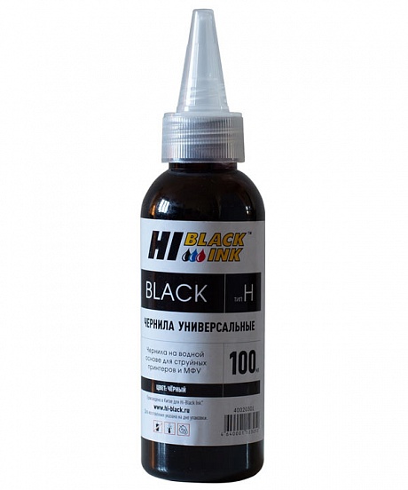 чернила hi-black универсальные для hp, bk, 0,1 л.