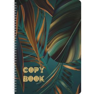 тетрадь на гребне а4 80л. клетка lamark изумрудные тропикиn обложка soft touch