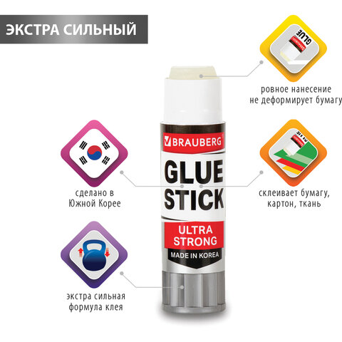 клей-карандаш 36гр. brauberg ultra strong корея 229546