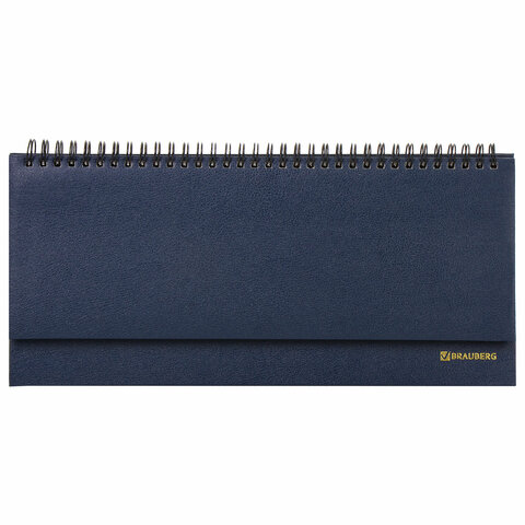 планинг настольный недатированный (305х140 мм) brauberg "select", балакрон, 60 л., темно-синий, 1237