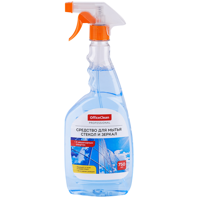 средство для мытья стекол и зеркал officeclean professional, с нашатырным спиртом, 750мл, 230197