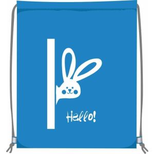 сумка для сменной обуви lamark "hello!", 34х42 см, на шнурке, светоотраж. элементы, голубой