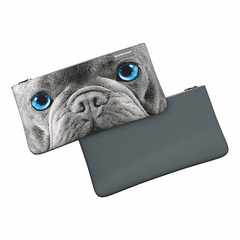 пенал конверт erichkrause light 220x120мм grey dog