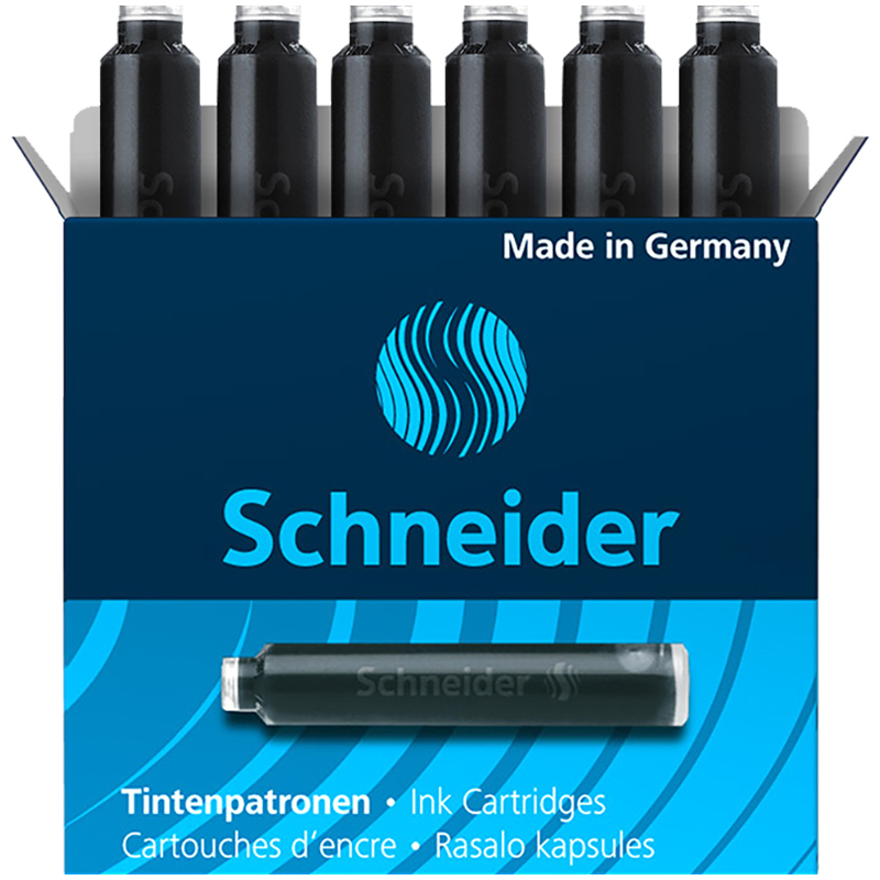 картриджи чернильные schneider черный, 6шт., картонная коробка