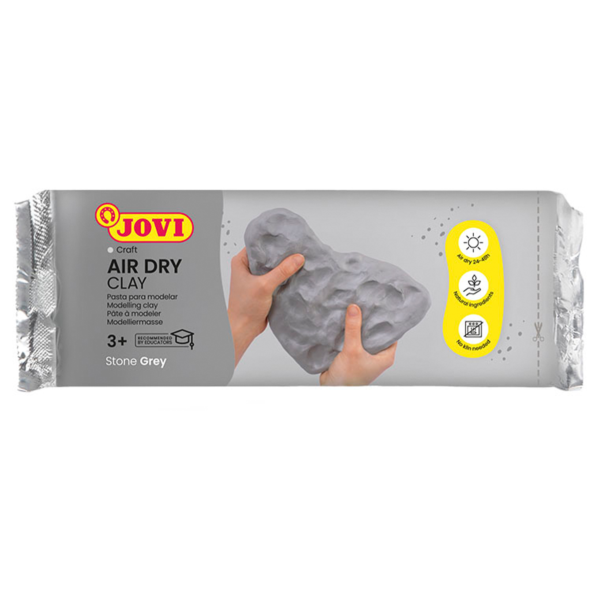 паста для моделирования jovi, отвердевающая, серый, 500г, вакуумный пакет