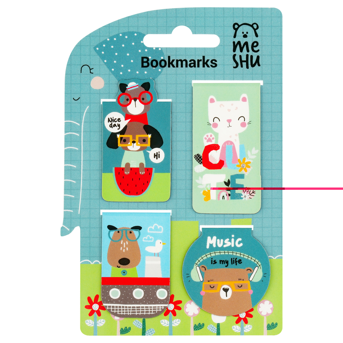 закладки магнитные для книг, 4шт., meshu "best friends", матовая ламинация