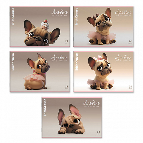 альбом для рисования 24л. а4 на скрепке erichkrause frenchie