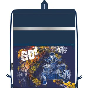 сумка для сменной обуви lamark "go!", 33x42 см, на шнур, светоот., лента, ручка-петля