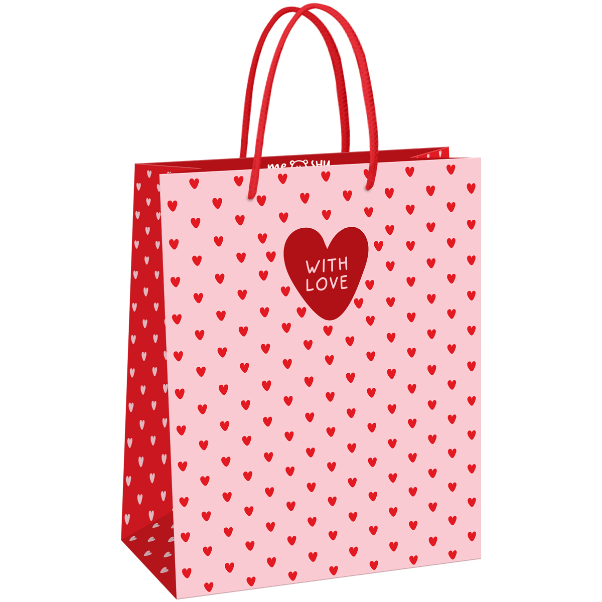 пакет подарочный 26*32*12см meshu "heart pattern",  матовая ламинация