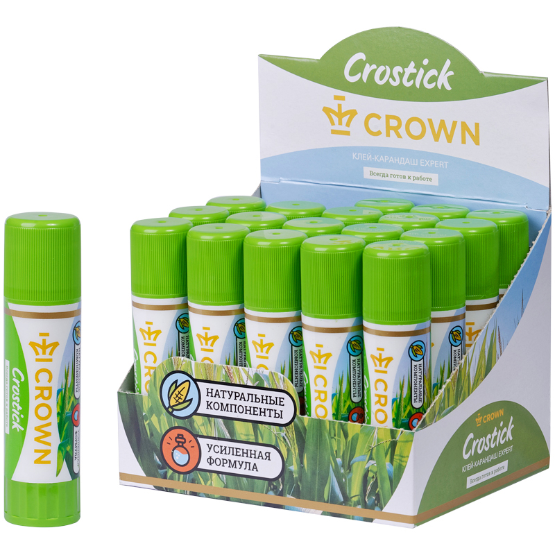 клей-карандаш 15гр. crown "expert", пвп