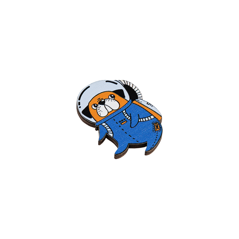 значок деревянный meshu "space adventure", прямая уф-печать, 2,8*3,9см