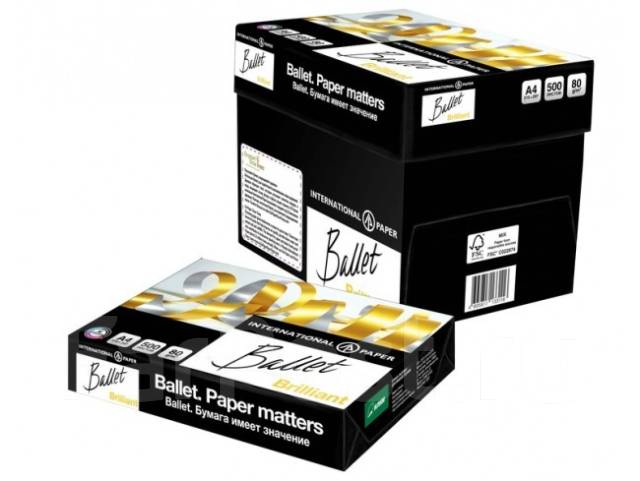 бумага офисная ballet brilliant а4 500л. 80г/м2 класс a