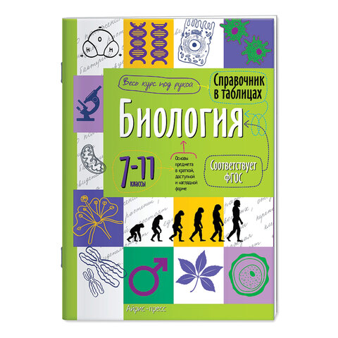 справочник в таблицах "биология. 7-11 класс", 16х23,5 см, 48 стр., айрис-пресс, 25471