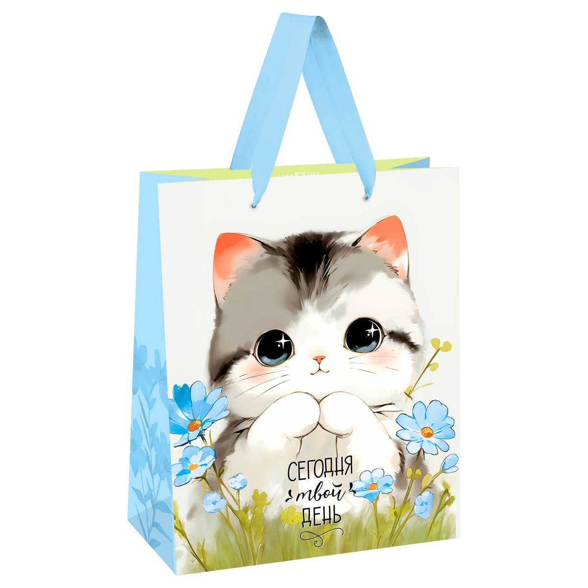 пакет подарочный 26*32*12см meshu "cute kitten", матовая ламинация