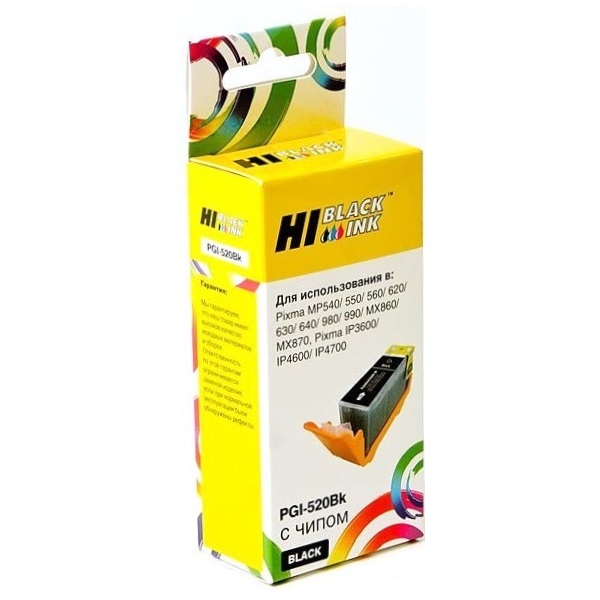 картридж hi-black (hb-pgi-520bk) для canon pixma ip3600/ip4600/mp540, bk