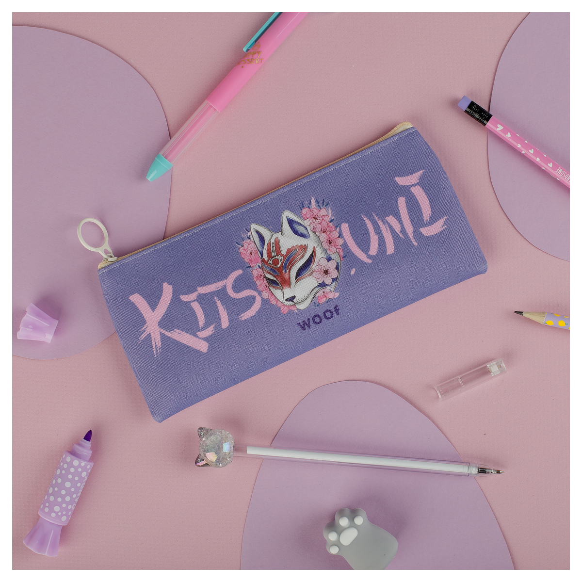 пенал мягкий 200*100 meshu "kitsuni", искусственная кожа