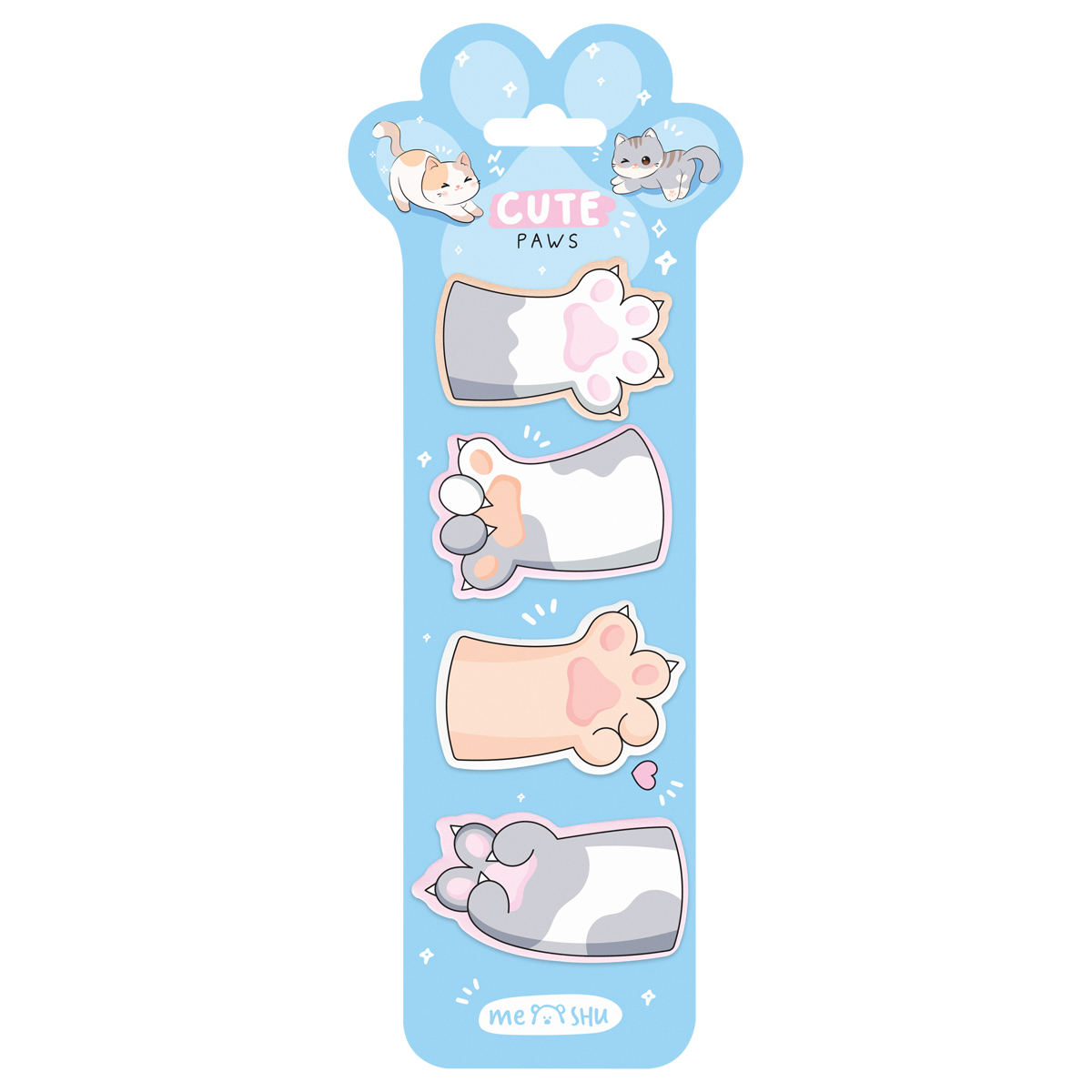 флажки-закладки meshu "cute paws",  20л., европодвес