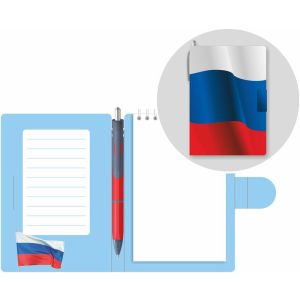 блокнот с ручкой lamark триколор, 105х150 мм, авт.ручка, вн.блок на гребне