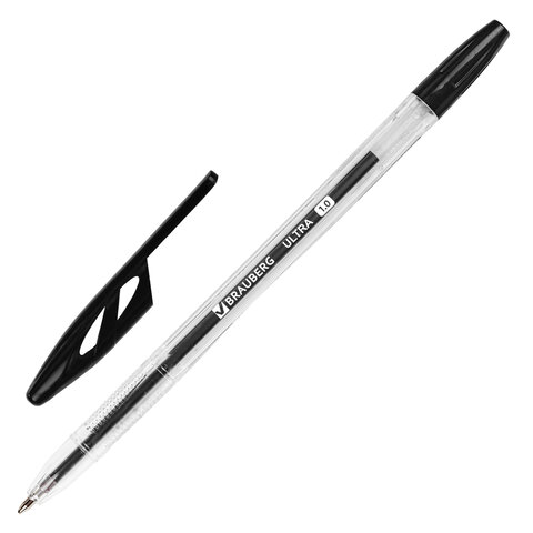 ручка шариковая brauberg ultra, черный, узел 1 мм, 143559