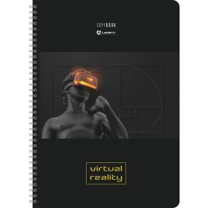 тетрадь на гребне а4 80л. клетка lamark virtual reality №1 soft touch