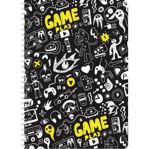 тетрадь на гребне 48л. a5 клетка lamark monster game soft touch