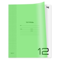 тетрадь 12л. клетка bg "unitone. neon", пластиковая обложка, неон салатовый