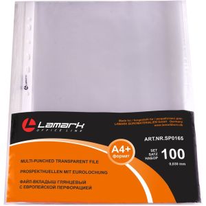 папка-вкладыш а4+ 30мкм lamark 100шт/уп глянцевые sp0165