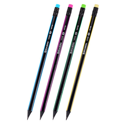 карандаш с ласт. brauberg vivid hb 181756