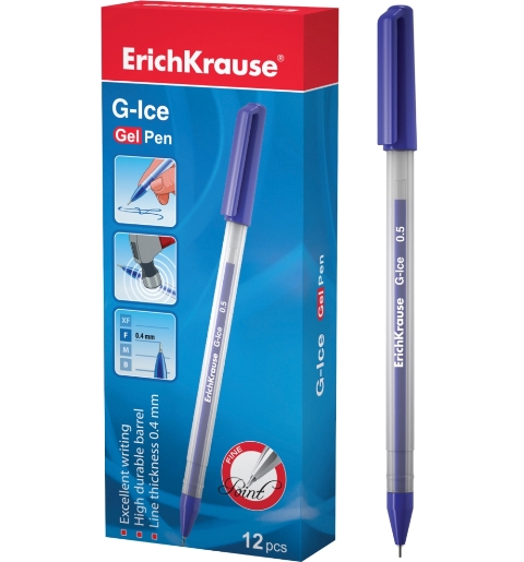 ручка гелевая erichkrause g-ice синий 39003