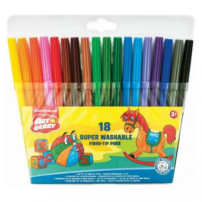 фломастеры 18цв. erichkrause super washable 33051