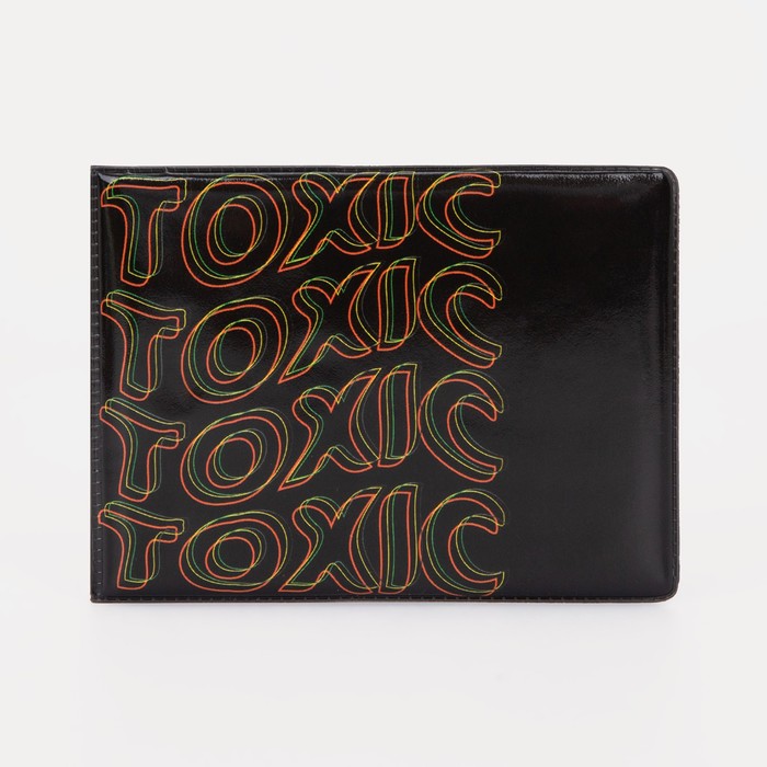 обложка для студенческого билета, 10,6*0,3*7,8 см, "toxic", черный 9302653