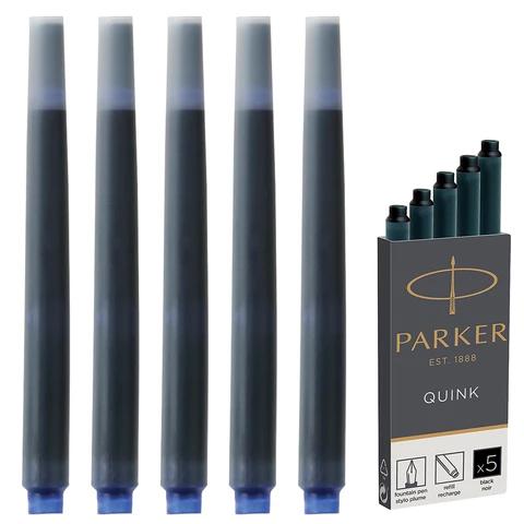 картриджи чернильные parker "cartridge quink", комплект 5 штук, черные, 1950382