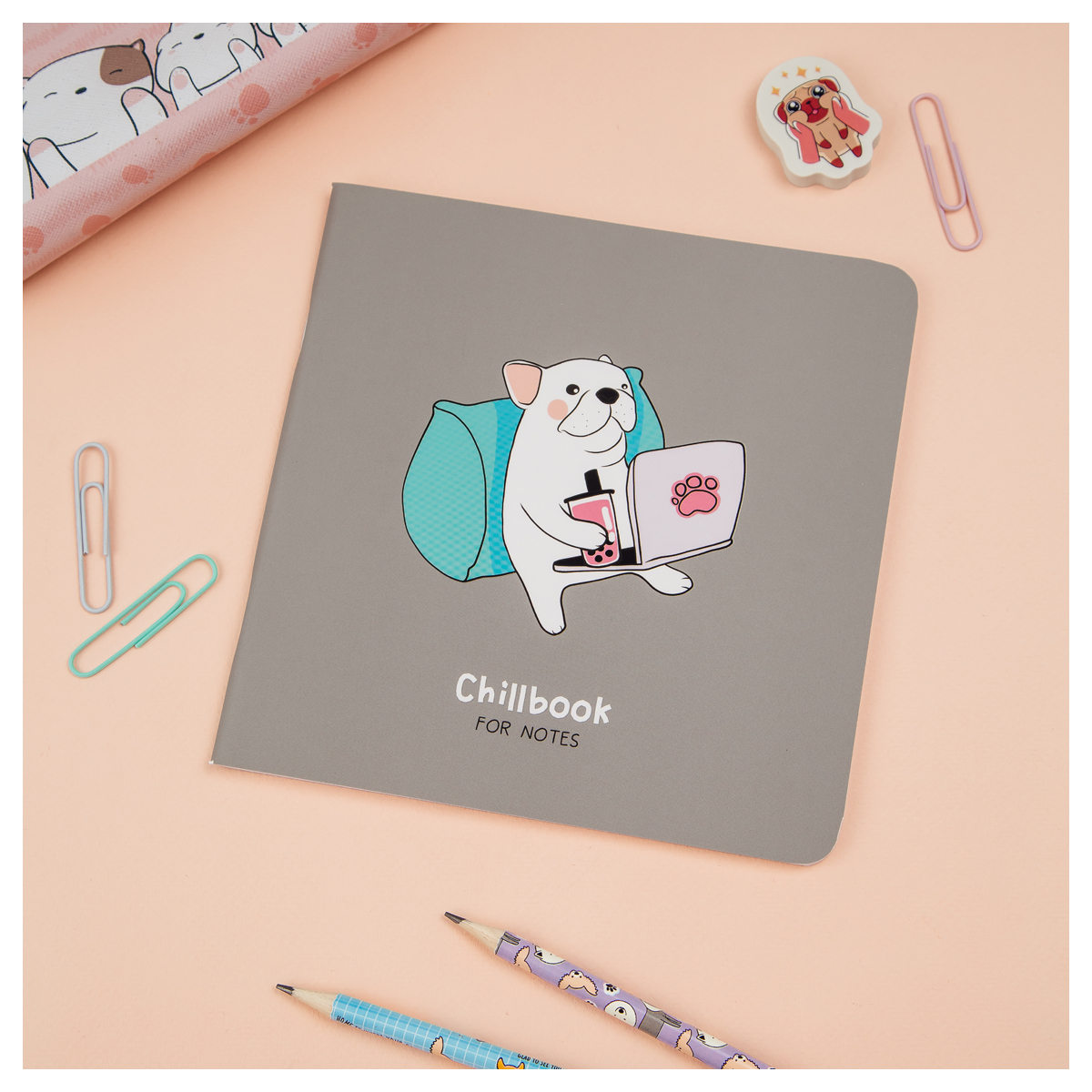 записная книжка 170*170мм 40л. на скрепке meshu "chillbook", soft-touch ламинация, выборочный уф-лак