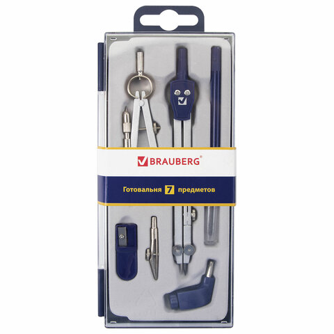 готовальня 07пр.brauberg "student oxford" 210347