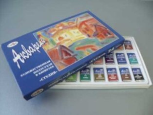 акварель художественная в кюветах  24цв.гамма "студия", 2,5 мл 215001
