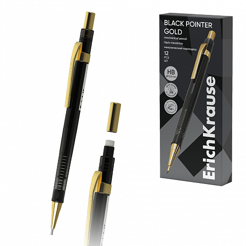 карандаш авт.0,5 erichkrause black pointer gold 60978