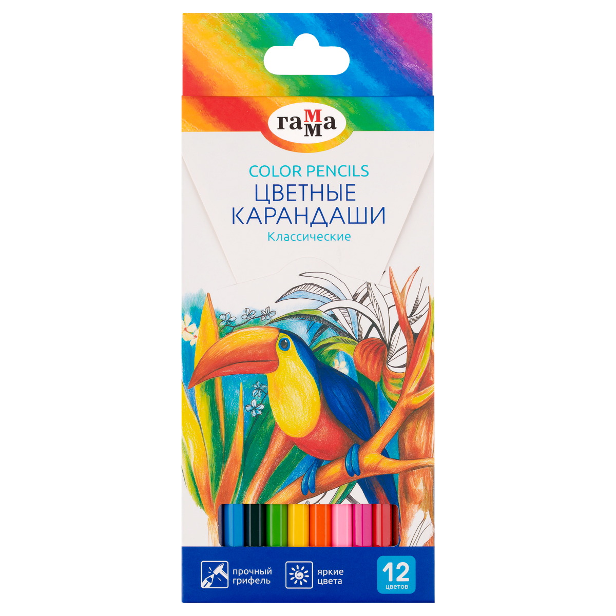 карандаши цветные гамма "классические", 12цв., картон. упак., 