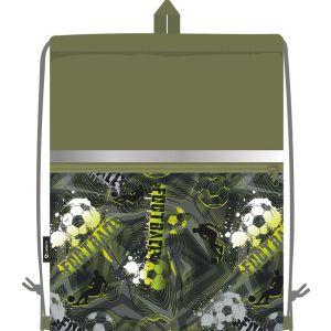 сумка для сменной обуви lamark "football time", 33x42 см, на шнур, светоот., лента, ручка-петля