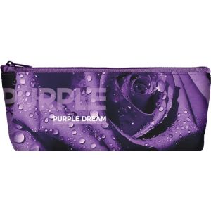 пенал-косметичка lamark "purple", на молнии, 220х85х40 мм, на подкладе