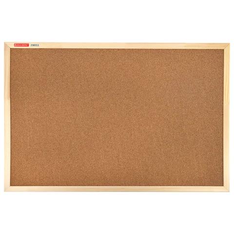 доска пробковая для объявлений 60х90 см, деревянная рамка, brauberg wood, 238311