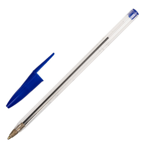 ручка шариковая staff basic budget bp-02 синяя 0,5мм 143758