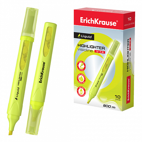текстовыделитель erichkrause visioline v-14 liquid neon голубой, жидкие чернила 56030