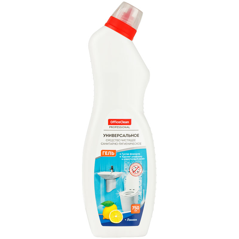 чистящее средство санитарно-гигиеническое officeclean professional "лимон", гель, 750мл