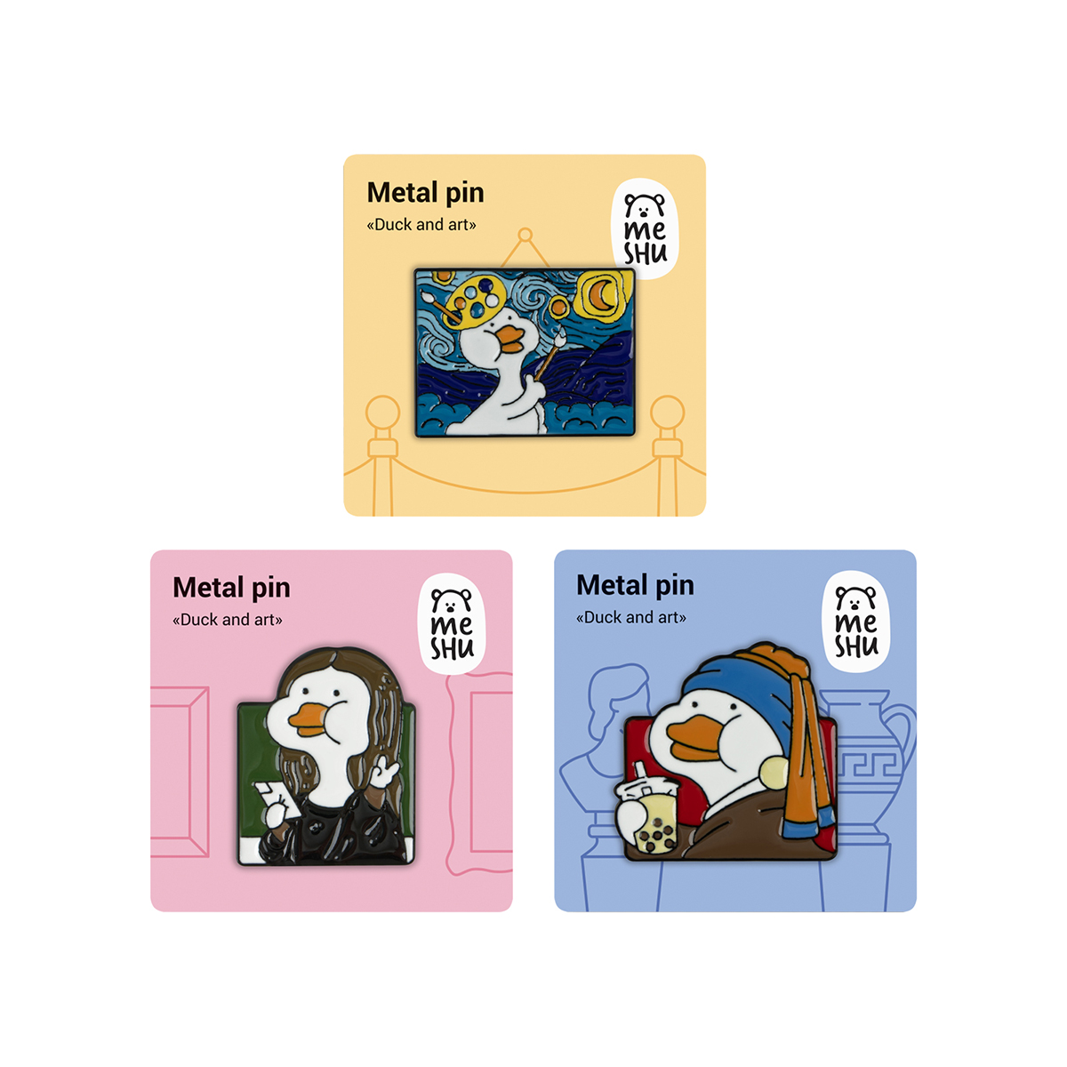 значок металлический meshu "ducks and art", эмаль ms_60348