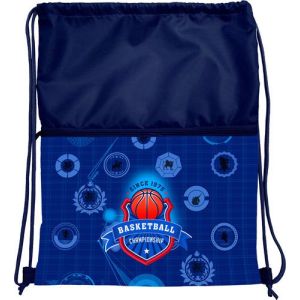 сумка для сменной обуви lamark "basketball", 41х48 см, на шнурке, карман с принтом на молнии