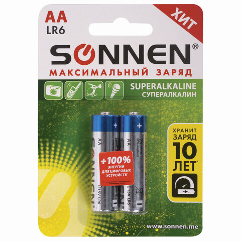 sonnen super alkaline, аа(lr6,15а) 2шт/уп 451093