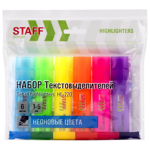 набор выделителей staff "everyday hl-720" 6шт/уп 152556